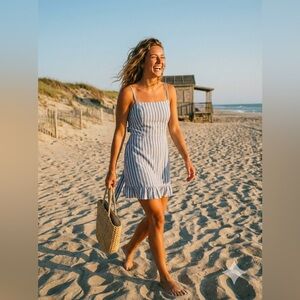Hollister Blue Stripe Mini Dress | Coastal Chic • Hamptons Core • Euro Girl | L